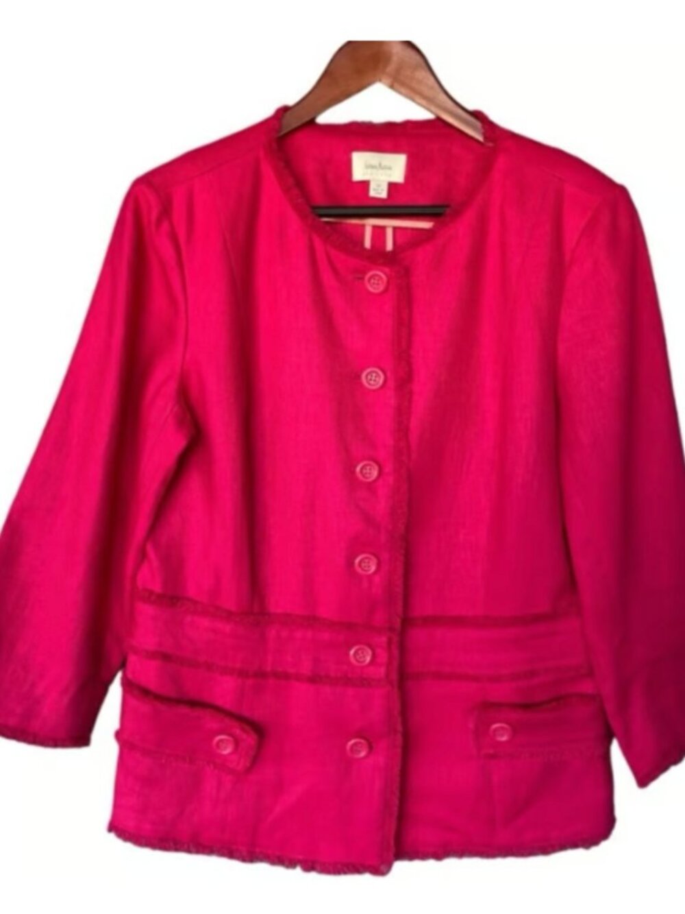Neiman Marcus  Linen Evening Jacket  Pink | Size: M | US 6